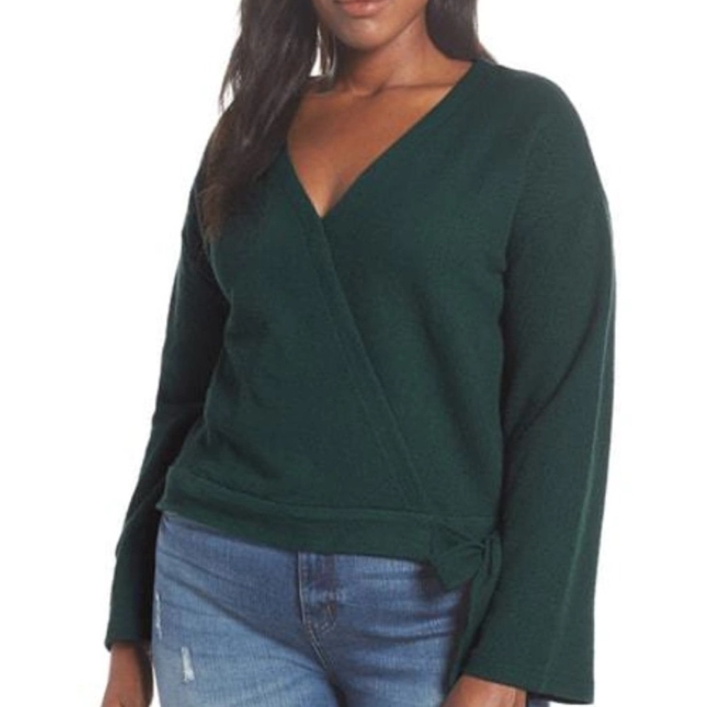 Madewell Texture & Thread Wrap Top in Smoky Spruce